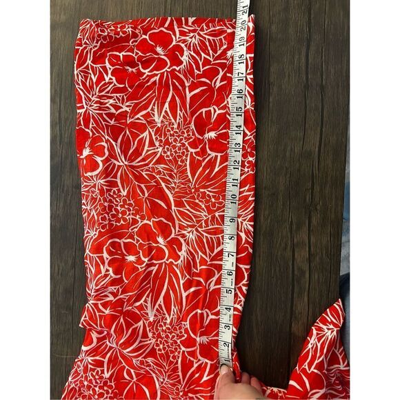 Brixton Aloha Red Indo Linen Wide Leg Pant Size S NWT Vacation Beachy Botanical - Picture 15 of 15